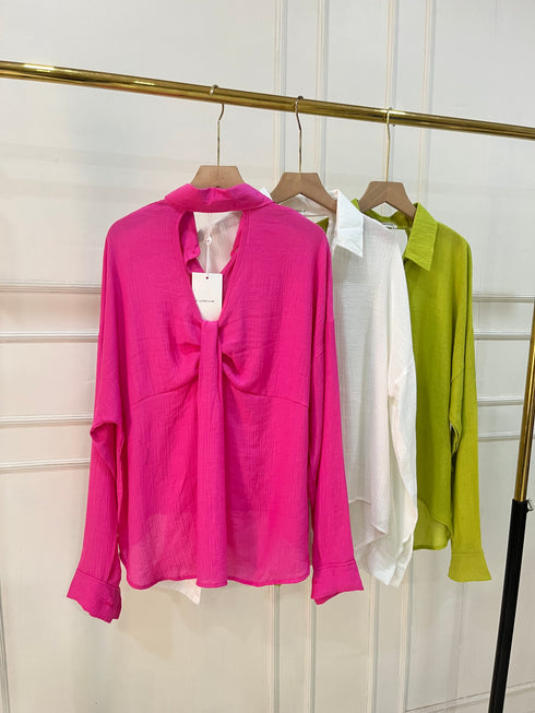Summer Collar Down Hollow Out Back Shirts